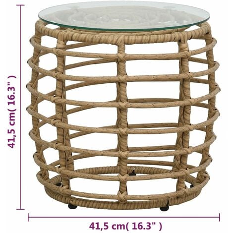 3 Piece Bistro Set Poly Rattan Oak vidaXL