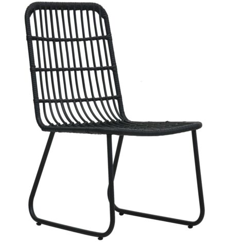 Garden Chairs 2 pcs Poly Rattan Black vidaXL
