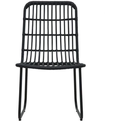 Garden Chairs 2 pcs Poly Rattan Black vidaXL