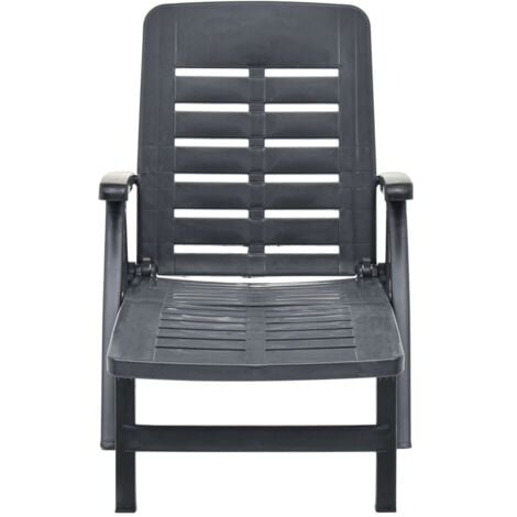Folding Sun Lounger Plastic Anthracite vidaXL