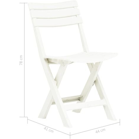 Folding Garden Chairs 2 pcs Plastic White vidaXL