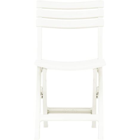 Folding Garden Chairs 2 pcs Plastic White vidaXL