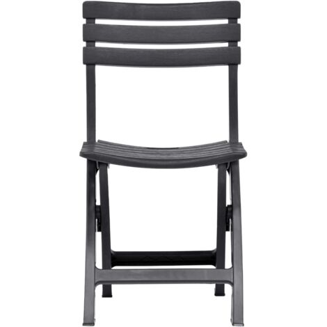 Folding Garden Chairs 2 pcs Plastic Anthracite vidaXL