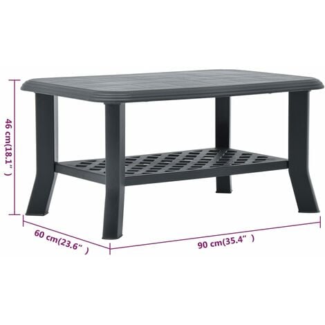 Coffee Table Anthracite 90x60x46 cm Plastic vidaXL