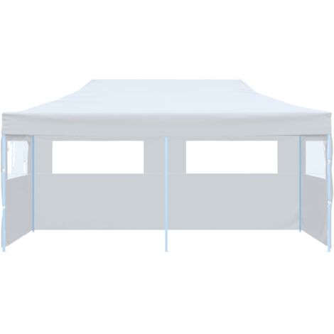 Folding Pop-up Partytent with Sidewalls 3x6 m Steel White vidaXL