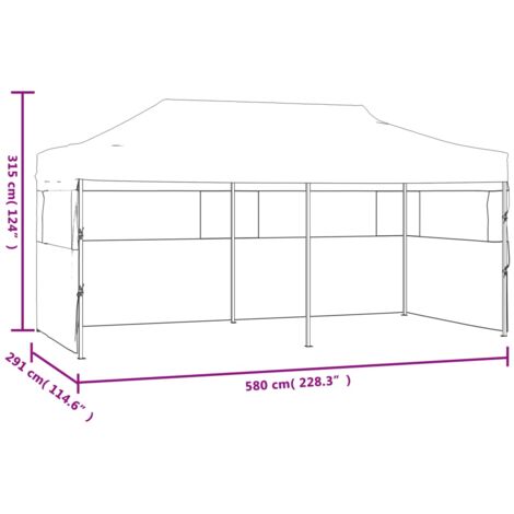Folding Pop-up Partytent with Sidewalls 3x6 m Steel White vidaXL