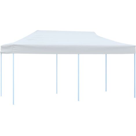 Folding Pop-up Partytent with Sidewalls 3x6 m Steel White vidaXL