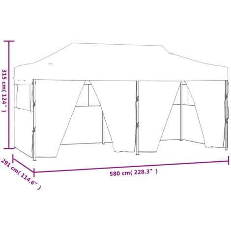 Professional Folding Party Tent with 4 Sidewalls 3x6 m Steel Cream vidaXL