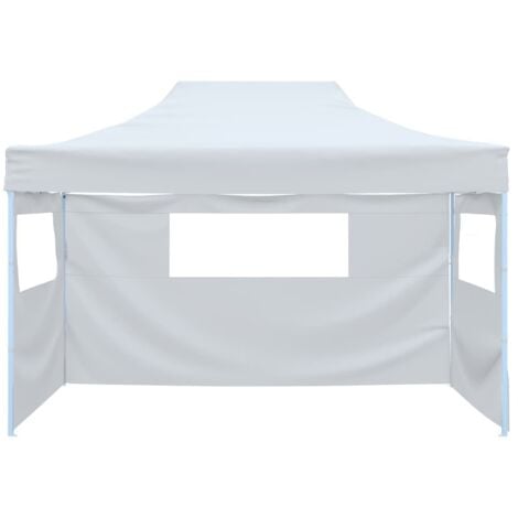 Professional Folding Party Tent with 3 Sidewalls 280x410x315 cm Steel White vidaXL