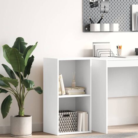 2-Tier Book Cabinet White 40x30x76.5 cm Engineered Wood vidaXL
