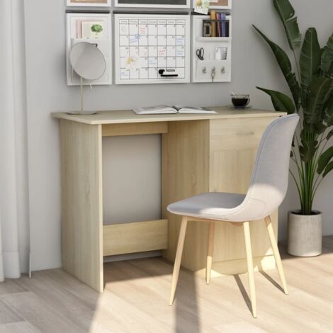 Desk Sonoma Oak 100x50x76 cm Engineered Wood vidaXL