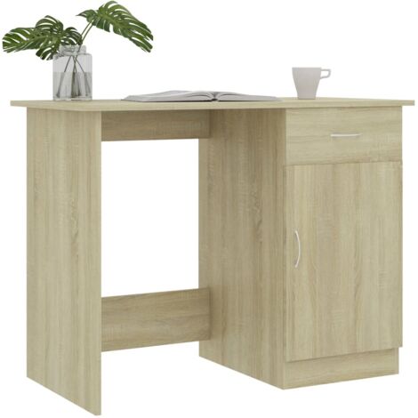 Desk Sonoma Oak 100x50x76 cm Engineered Wood vidaXL