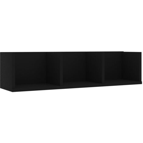 CD Wall Shelf Black 75x18x18 cm Engineered Wood vidaXL