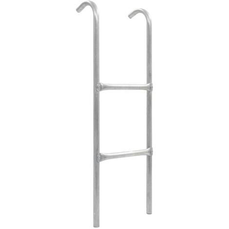 vidaXL 2-Step Trampoline Ladder Steel Silver 102.6 cm - Silver