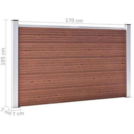 Garden Fence WPC 180x105 cm Brown vidaXL