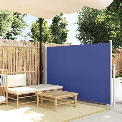 Patio Retractable Side Awning 140x500 cm Blue vidaXL