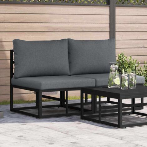 Outdoor Furniture 2 Piece Black and Anthracite Metal vidaXL