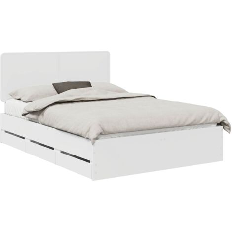 Bed Frame with Drawer White 150 x 200 cm Engineer Wood vidaXL (1/5)