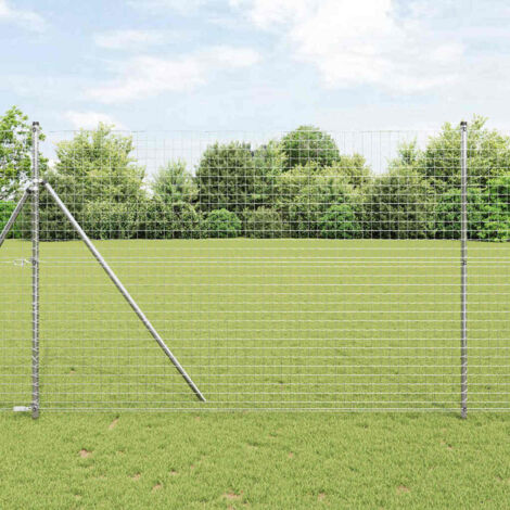 Fence Post 12 pcs Silver Powder-coated steel vidaXL