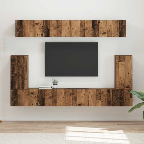 TV Cabinet Set Wall-mounted 5 pcs Old Wood Engineered Wood vidaXL (1/5)