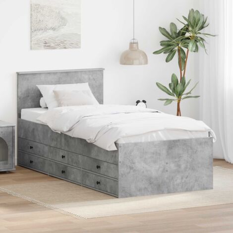 Daybed Concrete Grey and Black 70 x 190 cm Engineered Wood vidaXL