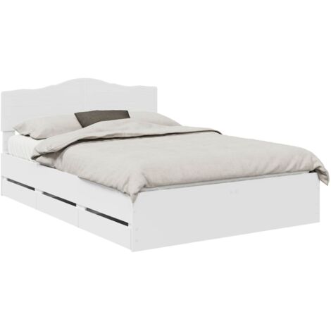 Bed Frame with Drawer White 160 x 200 cm Engineer Wood vidaXL (1/5)