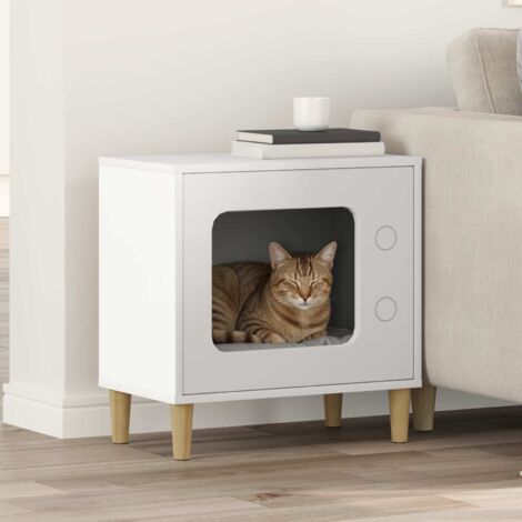 Cat House White 51 x 30 x 52 cm Engineered Wood vidaXL