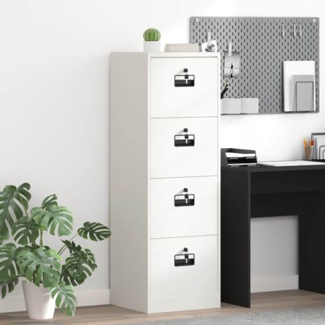 File Cabinet White 45.5 x 42 x 139 cm Cold-Rolled Steel vidaXL