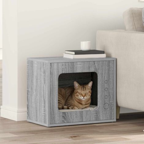 Cat House Grey Sonoma 51 x 30 x 42.5 cm Engineered Wood vidaXL