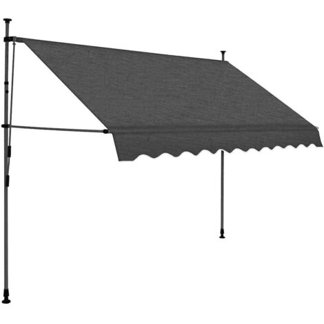 Manual Retractable Awning with LED 300 cm Anthracite vidaXL