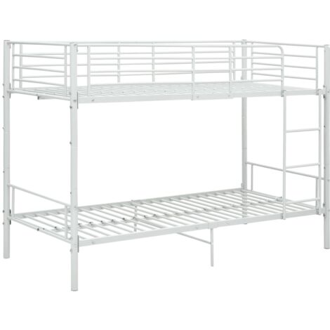 Bunk Bed without Mattress White Metal 90x200cm vidaXL