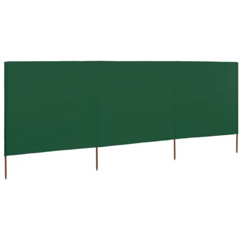 3-panel Wind Screen Fabric 400x160 cm Green vidaXL
