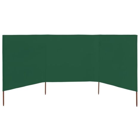 3-panel Wind Screen Fabric 400x160 cm Green vidaXL