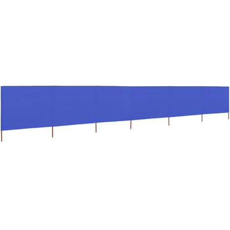 6-panel Wind Screen Fabric 800x80 cm Azure Blue vidaXL