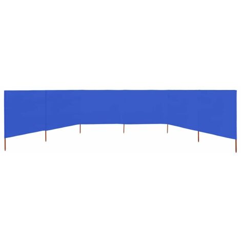 6-panel Wind Screen Fabric 800x80 cm Azure Blue vidaXL
