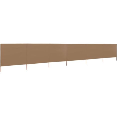 6-panel Wind Screen Fabric 800x120 cm Taupe vidaXL