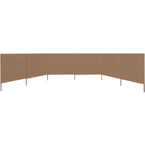 6-panel Wind Screen Fabric 800x120 cm Taupe vidaXL
