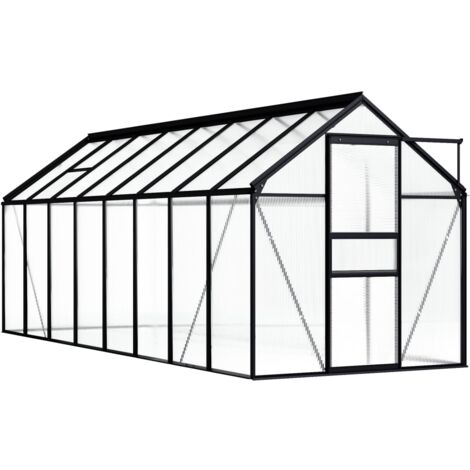 vidaXL Greenhouse Anthracite Aluminium 9.31 m² - Anthracite