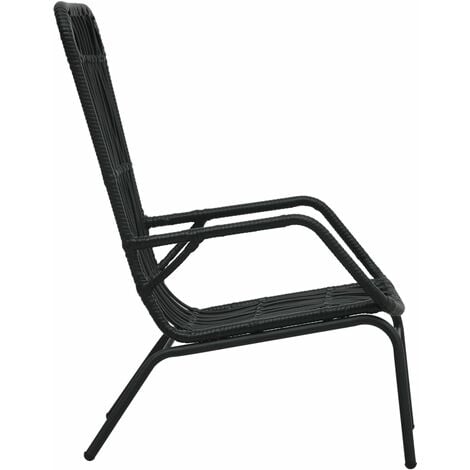 Garden Chair Poly Rattan Black vidaXL