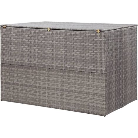 Garden Storage Box Grey 150x100x100 cm Poly Rattan vidaXL