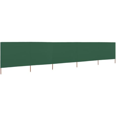 5-panel Wind Screen Fabric 600x160 cm Green vidaXL