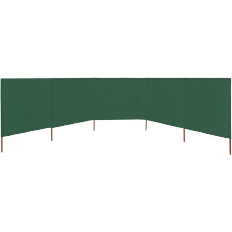 5-panel Wind Screen Fabric 600x160 cm Green vidaXL