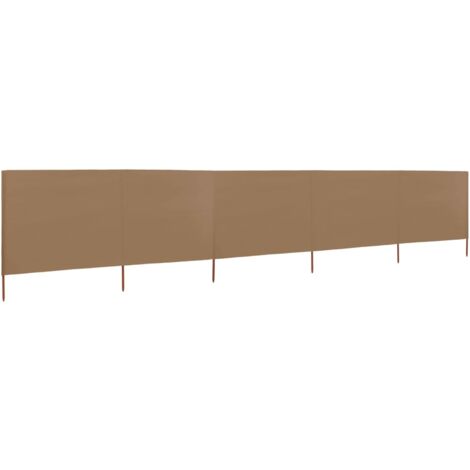 5-panel Wind Screen Fabric 600x160 cm Taupe vidaXL