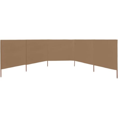 5-panel Wind Screen Fabric 600x160 cm Taupe vidaXL