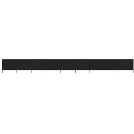 9-panel Wind Screen Fabric 1200x120 cm Black vidaXL