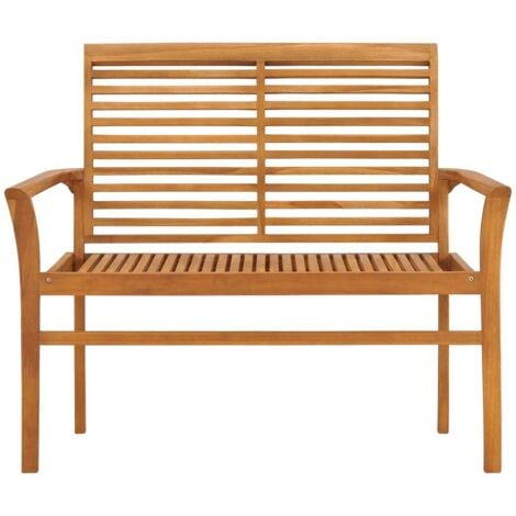 Garden Bench 112 cm Solid Teak Wood vidaXL