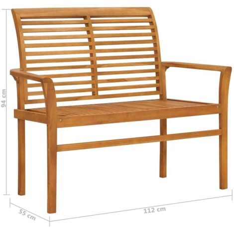 Garden Bench 112 cm Solid Teak Wood vidaXL