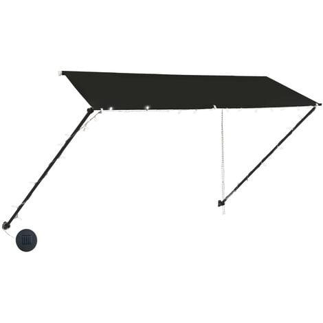Retractable Awning with LED 300x150 cm Anthracite vidaXL