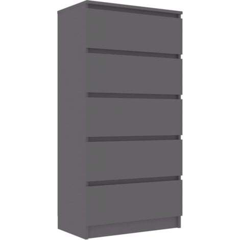 vidaXL Drawer Sideboard 60x35x121 cm Chipboard Grey - Grey
