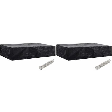 Garden Sunlounger Cover 2 pcs 8 Eyelets 218x77x55 cm vidaXL